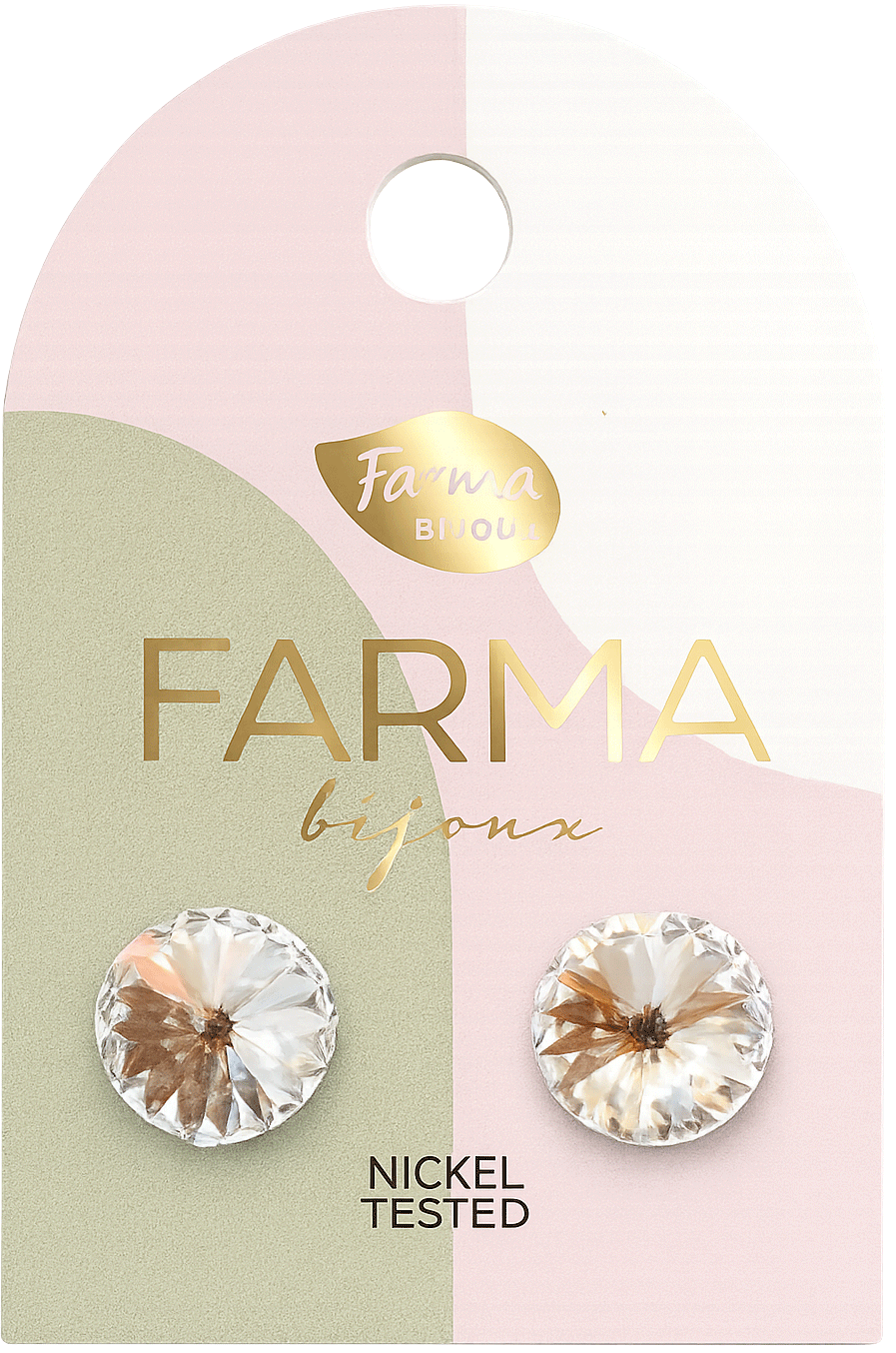 Orecchini tondi bisex Farmabijoux Cristallo